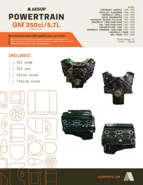 12513026 Chevrolet Engine 5.7l Fits Impala 1994-1995 Vin P 8th Digit 8-350