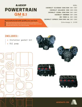 89017618 Chevrolet Engine 8.1l Fits Silverado 2500 Pickup 2004-2006 Vin G 8th Digit
