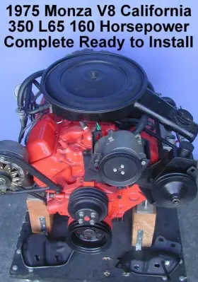 T0304chy Chevrolet 1975 Chevy Monza 350 V8 Complete Orginal Engine W Accessories Emission Controls