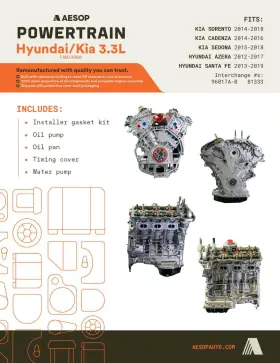 163r13ca0a Hyundai 41061 Engine 3.3l Fits Azera 2012-2017 Vin G 8th Digit 163r13ca00