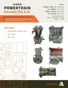 166x12gh00 Kia Engine 2.4l Fits Optima 2011 Vin 7 8th Digit Lev 2 Federal