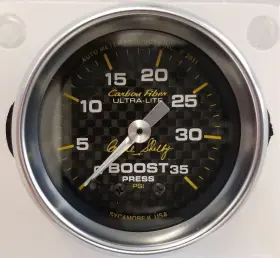 Sa-4763-66340 Shelby Carroll Signature Carbon Fiber Fuel Pressure Gauge - Ford Mustang Gt500