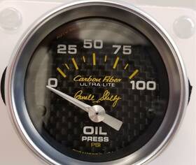 Shelby Sa-4827-66340 Carroll Signature 2 5/8 Inch Carbon Fiber Oil Pressure Gauge - Ford Mustang
