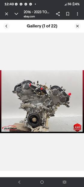 Toyota 8212704210 2016 - 2023 Tacoma Rwd 3.5l V6 Engine Motor Oem 37k Miles