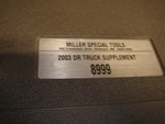 Miller Special Tools 8999 Supplement Dodge 5.7 Hemi Engine Valve Train Timing Used. Price: $225.00.