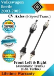 New Oe Front Cv Axles For 2003-2005 Volkswagen Beetle 6 Speed Automatic Trans.. Price: $240.93.